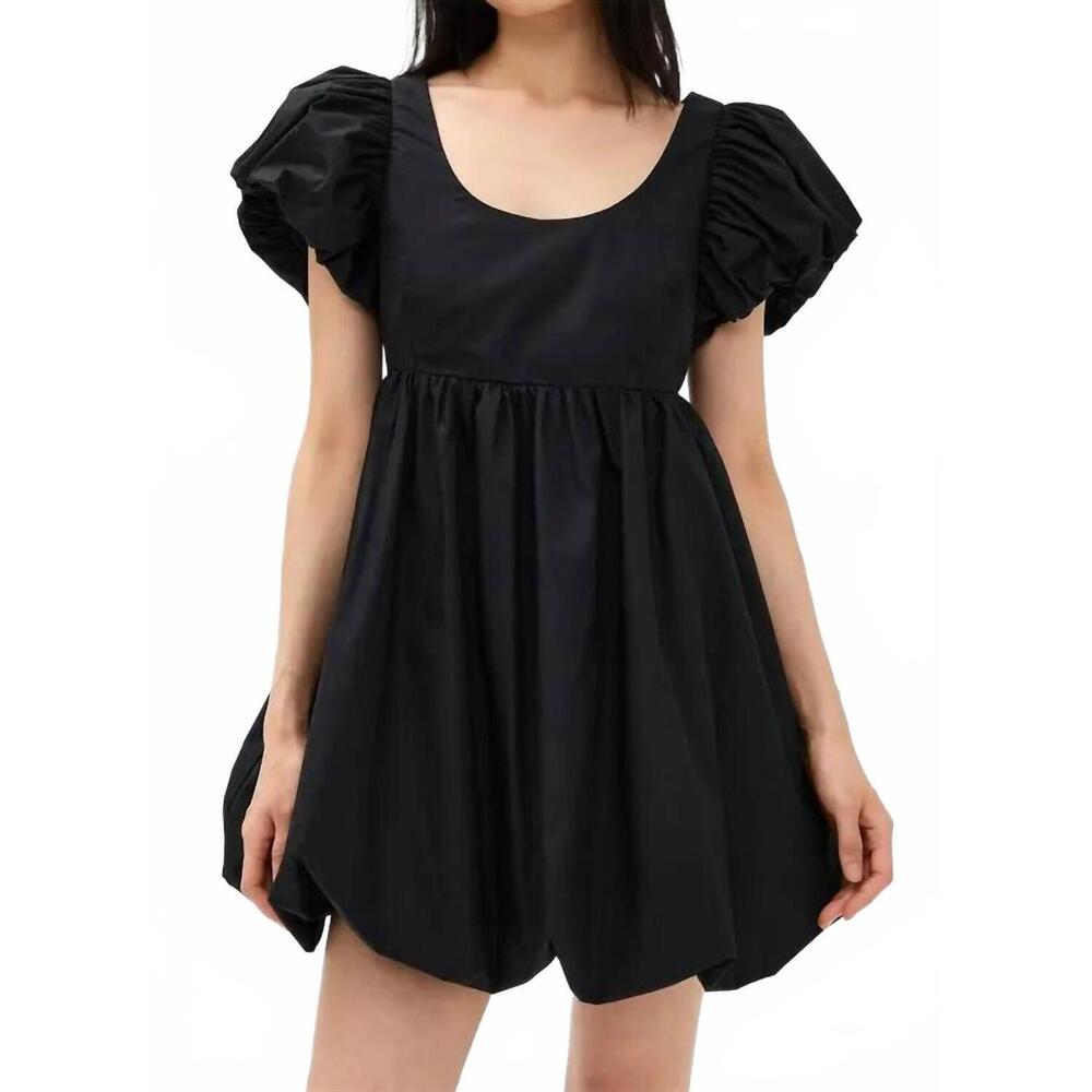 NEW 2.7 AUGUST APPAREL bubble scoop neck mini dress in black